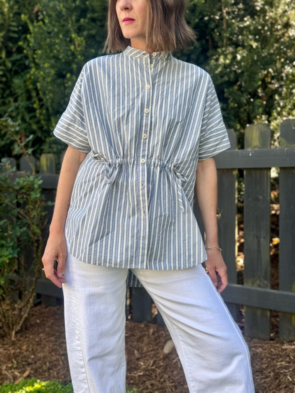 TOAST cotton cinch waist tunic blouse